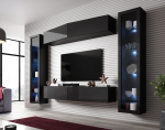 Cama Living room cabinet set VIGO SLANT 8 black/black gloss