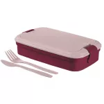 CURVER Lunch&Go stačiakampė maisto dėžutė su stalo įrankiais 1,4L violetinė