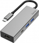 Hama USB-C-Multiport, 4 Ports, 2x USB-A, USB-C, HDMI&trade; (00200107)