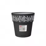 STEFANPLAST Gaia gėlių vazonas su padėklu &Oslash;25x25cm juodas
