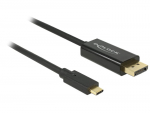 Delock Kabel USB Type-C&trade; Stecker > DisplayPort Stecker (DP Alt Mode) 4K 60 Hz 1 m schwarz (85255)