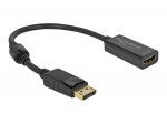 Delock - Videoadapter - DisplayPort m&auml;nnlich eingerastet zu HDMI weiblich - 20cm - Schwarz - Passiv, Support von 4K 30 Hz (63559)