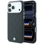 BMW Sign Deboss Quilted Metal Logo MagSafe apsauginis dėklas iPhone 18 Pro / 17 Pro telefonams, antracitinis