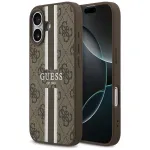 Guess 4G Printed Stripes MagSafe dėklas iPhone 17 (ruda)
