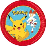Procos Pokemon popierinės lėk&scaron;tės, 8 vnt., 23 cm, vienkartinės &scaron;ventinės lėk&scaron;tės 98391