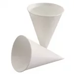 PAPSTAR Cukranendrių popieriaus kūgio formos puodelis 150 ml, baltas, 85 mm skersmuo, 115 mm auk&scaron;tis (88619)