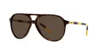 Ralph Lauren PH4173-500373 Vyri&scaron;ki stačiakampiai akiniai nuo saulės, Havana, rudi lę&scaron;iai, 59/14/140 mm