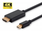 MicroConnect - Adapterkabel - Mini DisplayPort zu HDMI - 2,0m - Schwarz - unterst&uuml;tzt 4K 60 Hz (4096 x 2160) (MDPHDMI2B-4K)