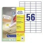 AVERY Zweckform Universalios Etiketės 52,5 x 21,2 mm Baltos Nuimamos su Rėmeliu ProNature 25 Lapai (L6027REV-25)
