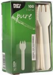 PAPSTAR Papier-Kuchengabeln pure, L&auml;nge: 127 mm, wei&szlig; aus lebensmittelechtem Papier, FSC-zertifiziert, stabil, - 1 St&uuml;ck (88239)