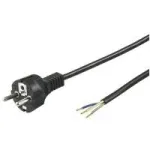 Wentronic Goobay Įžemintas maitinimo laidas savo surinkimui, 1,5 m, juodas - F tipo (CEE 7/7) > laisvi laidų galai (51327)