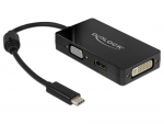 Delock - Externer Videoadapter - USB-C - DVI, HDMI, VGA - Schwarz (63925)