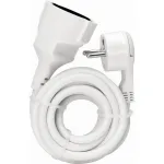 KOPP ELEKTROTECHNIK ilginimo laidas su itin plok&scaron;čiu kampuotu ki&scaron;tuku, Schuko į Schuko, baltas, 3 m