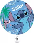 Procos Stitch & Angel popierinės lėk&scaron;tės, 8 vnt., 23 cm, Disney Lilo & Stitch vakarėlio indai 96794