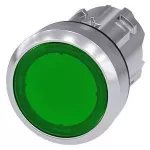 Siemens SIRIUS ACT ap&scaron;viestas mygtukas, metalinis blizgus, žalias, 22 mm, 3SU1051-0AA40-0AA0
