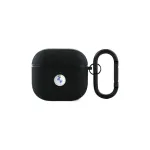 BMW BMA4SSLBK AirPods 4 Dangtelis Juoda Natūrali Oda Sidabrinis Logotipas