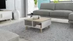 Cama LOTTA 60 Kavos staliukas baltas/sonomos ąžuolas