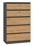Topeshop M5 ANTRACYT/ARTISAN chest of drawers
