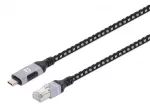 Manhattan USB-C į Gigabit tinklo Ethernet RJ45 kabelis 2 m juodas/sidabrinis