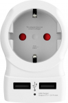 SKROSS Country Travel Adapter - Netzteil - 15 A - 3 Ausgabeanschlussstellen (2 x USB, Stecker USA 2-polig) - wei&szlig; (1.500281)