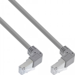 InLine&reg; Patchkabel 2-seitig unten gewinkelt, S/FTP (PiMf), Cat.6, 250MHz, PVC, Kupfer, grau, 1,83m (S-76602U-1.83)