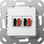 GIRA Lautsprecher Anschluss 2fach 569303 Einsatz Reinweiss 569303 (569303)