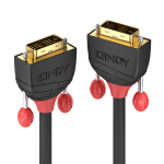 Lindy Black Line - DVI-Kabel - Single Link - DVI-D (M) bis DVI-D (M) - 10 m - rund, Daumenschrauben, 1080p-Unterst&uuml;tzung - Schwarz