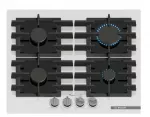 Įmontuojama dujinė kaitlentė Bosch PPP6A2I40, 4 zonos, ketaus grotelės, juoda, 590&times;520&times;54 mm, sukamos rankenėlės