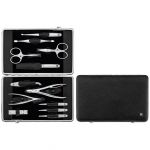 ZWILLING TWINOX Zestaw do manicure &ndash; czarne sk&oacute;rzane etui, 12 element&oacute;w