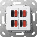 GIRA Lautsprecher Anschluss 4fach 569403 Einsatz Reinweiss 569403 (569403)