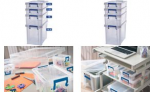 Fellowes Aufbewahrungsbox ProStore Bonus Set 5, 4er-Set transparent klar, aus sto&szlig;festem, recycelbarem PP, mit - 1 St&uuml;ck (7731601)