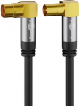 Goobay TV Antennenkabel (135 dB typ), 4x geschirmt, 5 m - vergoldet, Koax-Buchse 90&deg; > Koax-Stecker 90&deg; (70466)