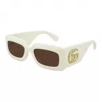 GUCCI GG0811S-002 Moteri&scaron;ki katinuko formos akiniai nuo saulės juodi pilki 53mm
