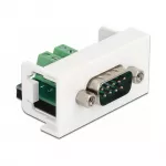 Delock Easy 45 modulinis įdėklas D-Sub 9 kontaktų male į 10 kontaktų terminalų bloką, baltas RAL 9003 81351