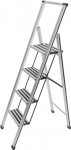 WENKO Alu-Design Klapptrittleiter 4-stufig Haushaltsleiter (601013100)