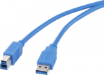 Renkforce USB 3.0 Anschlusskabel [1x USB 3.0 Stecker A - 1x USB 3.0 Stecker B] 1.80 m Blau vergoldete Steckkontakte Renkforce (1420168)