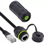 InLine 69927K adapter RJ45 lizdas į ki&scaron;tuką su 20 cm kabeliu, Cat.6A, IP68, M20