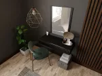 Tualetinis staliukas su veidrodžiu cama meble PAFOS 80&times;41,6&times;100 cm, MDF rėmas, 1 stalčius, matinė juoda