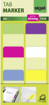 Sigel Haftmarker HN203 60 St./Pack. Gr&uuml;n, Gelb, Pink, Blau, Violett, Wei&szlig; (HN203)