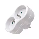 MicroConnect maitinimo adapteris MC-PLUGEU1+2FRW &ndash; 1 EU + 2 prancūzi&scaron;ki lizdai