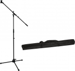 OMNITRONIC Set Mikrofonstativ mit Galgen PRO schwarz + Tasche (20000793)
