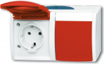 Busch-Jaeger 4011395993323 Steckdose Rot - Wei&szlig; (2084-0-0700)
