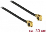 DeLOCK - Antennenkabel - MHF/U.FL (S) gewinkelt bis MHF/U.FL (S) gewinkelt - 30cm - Koax - Schwarz (89609)