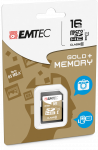Emtec SDHC 16GB Class10 Gold + 16GB SDHC Klasse 10 Speicherkarte (ECMSD16GHC10GP)
