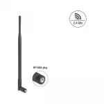 Omni kryptinė WiFi antena DELOCK 2,4 GHz RP‑SMA ki&scaron;tukas 7 dBi su pasukama jungtimi, juoda, 290 mm