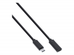 INLINE - USB-Verl&auml;ngerungskabel - USB-C (M) bis USB-C (W) - USB 3.2 Gen 1 - 3 A - 2 m - unterst&uuml;tzt Stromversorgung - Schwarz