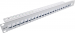 InLine&reg; Patchfeld 24-fach, Keystone Snap-In Leerblech Patchpanel, 48,26cm (19), 1HE, lichtgrau RAL7035 (76824G)