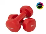 Tunturi Vinyl Dumbbells 3.0 kg x 2 Raudoni &ndash; Fiksuoto svorio hantelių rinkinys namų treniruotėms