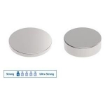 MAUL Neodym-Magnet, Durchmesser: 10 x (H)1 mm, nickel Haftkraft: 0,5 kg, Scheibe - 1 St&uuml;ck (6166196)