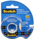 Scotch Klebefilm Wall-Safe, im Handabroller, 19mm x 16,5m transparentes Klebeband, r&uuml;standsfrei abl&ouml;sbar, - 1 St&uuml;ck (183-EFDG)